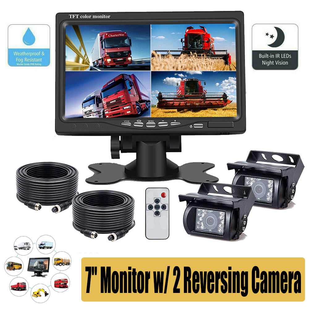 Pool Pumps: 7'' Waterproof Monitor Reversing  Kit For Truck Caravan