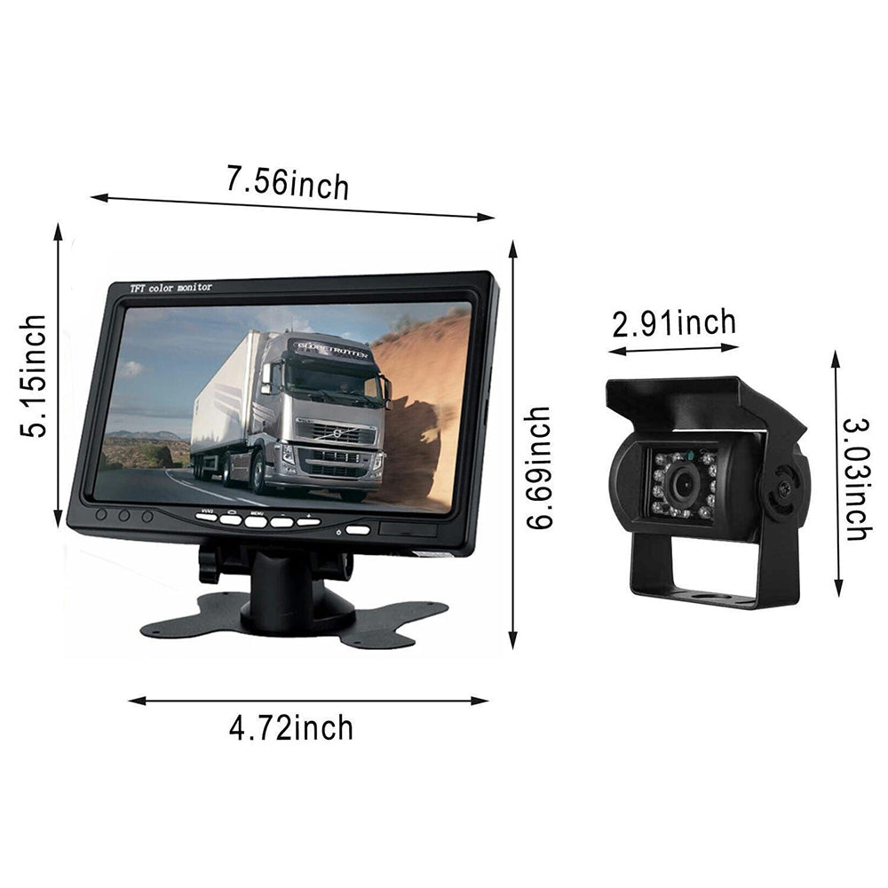 Pool Pumps: 7'' Waterproof Monitor Reversing  Kit For Truck Caravan