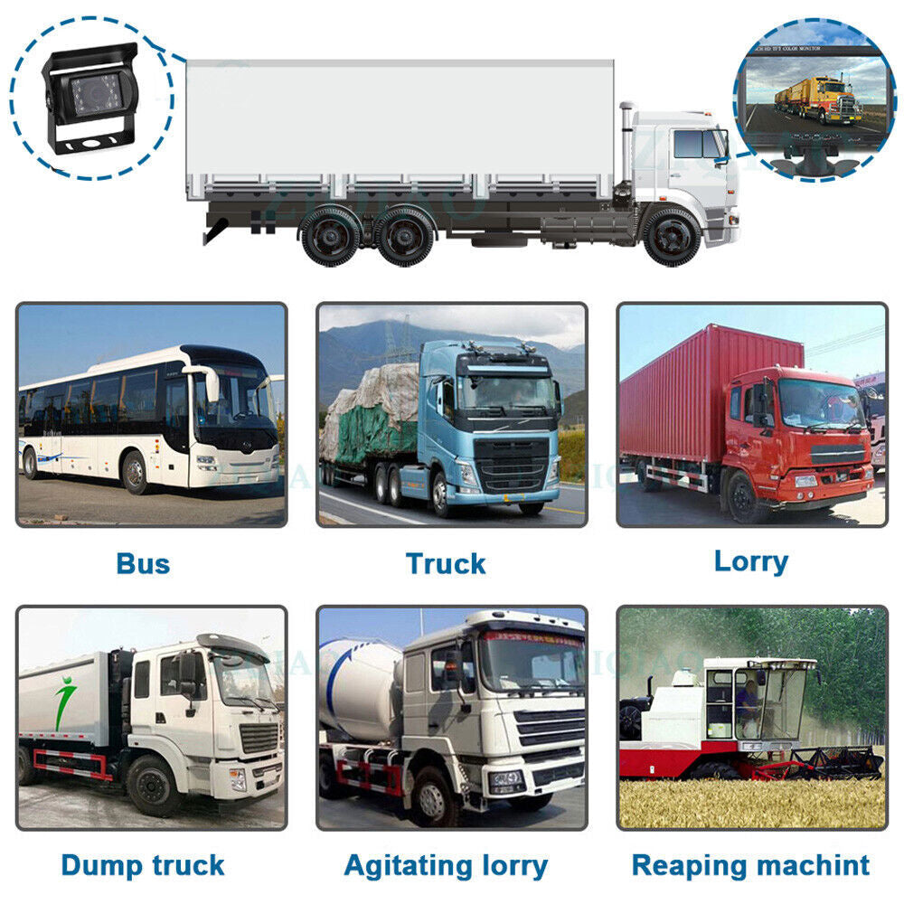 Pool Pumps: 7'' Waterproof Monitor Reversing  Kit For Truck Caravan