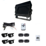 Automotive Gauges: Wireless 4-Channel Split 7" Screen Monitor w/4 Reversing Camera Kit for Truck Trailer Bus