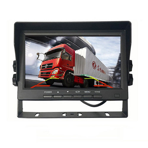Wireless 4-Channel Split 7" Screen Monitor w/4 Reversing Camera Kit for Truck Trailer Bus
