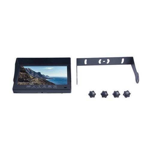 Wireless 4-Channel Split 7" Screen Monitor w/4 Reversing Camera Kit for Truck Trailer Bus