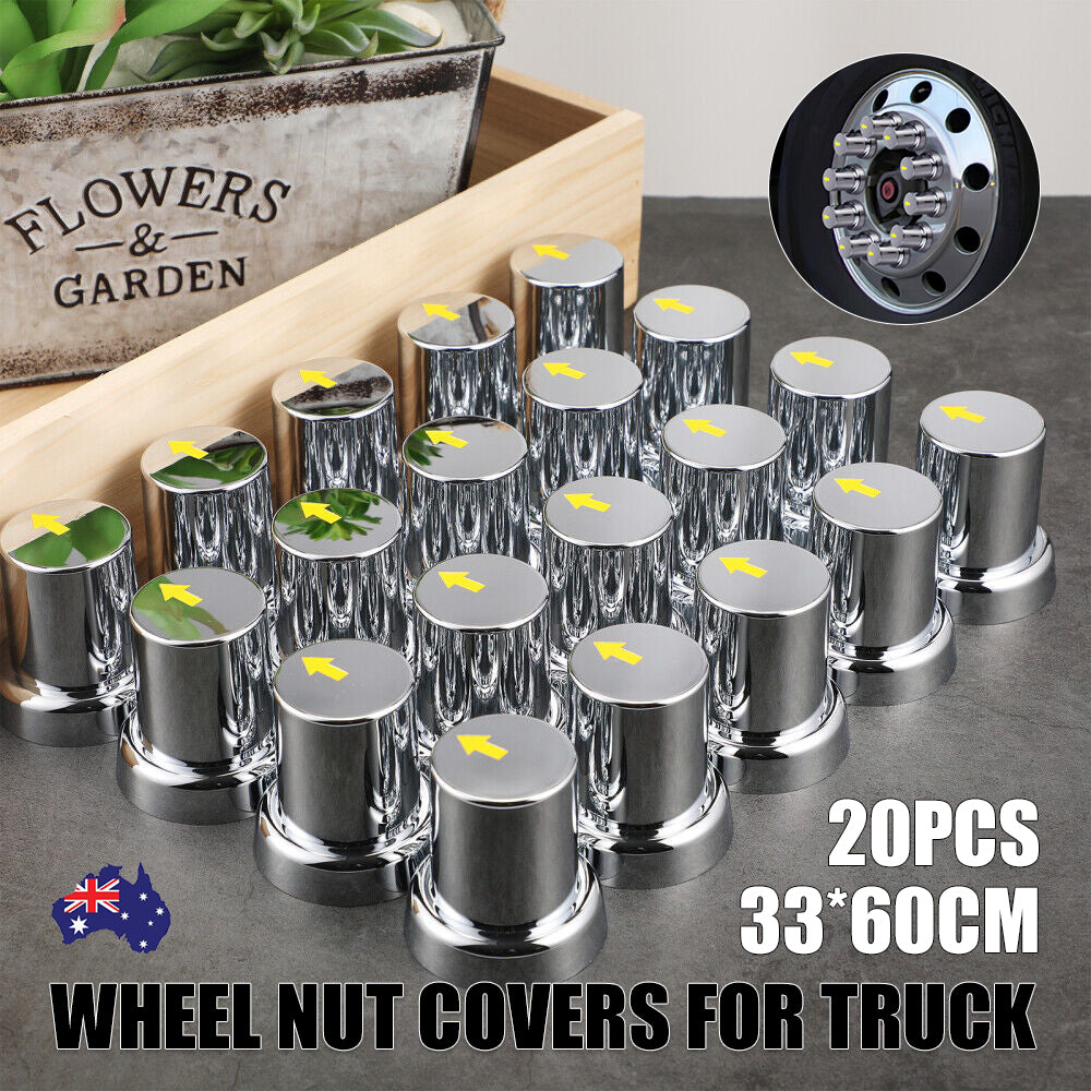 Automotive Parts: 20PCS ABS Wheel Nut Covers Safety Arrow Chrome Caps For Trucks Trailers Bus AU