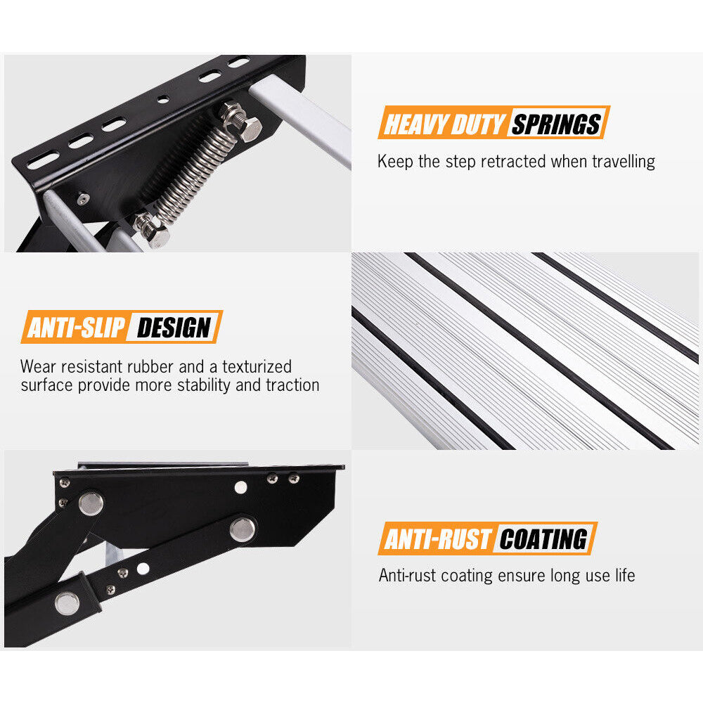 Caravan Accessories: Aluminium Double Caravan Step Pull Out Folding Steps For Road RV Camper Trailer