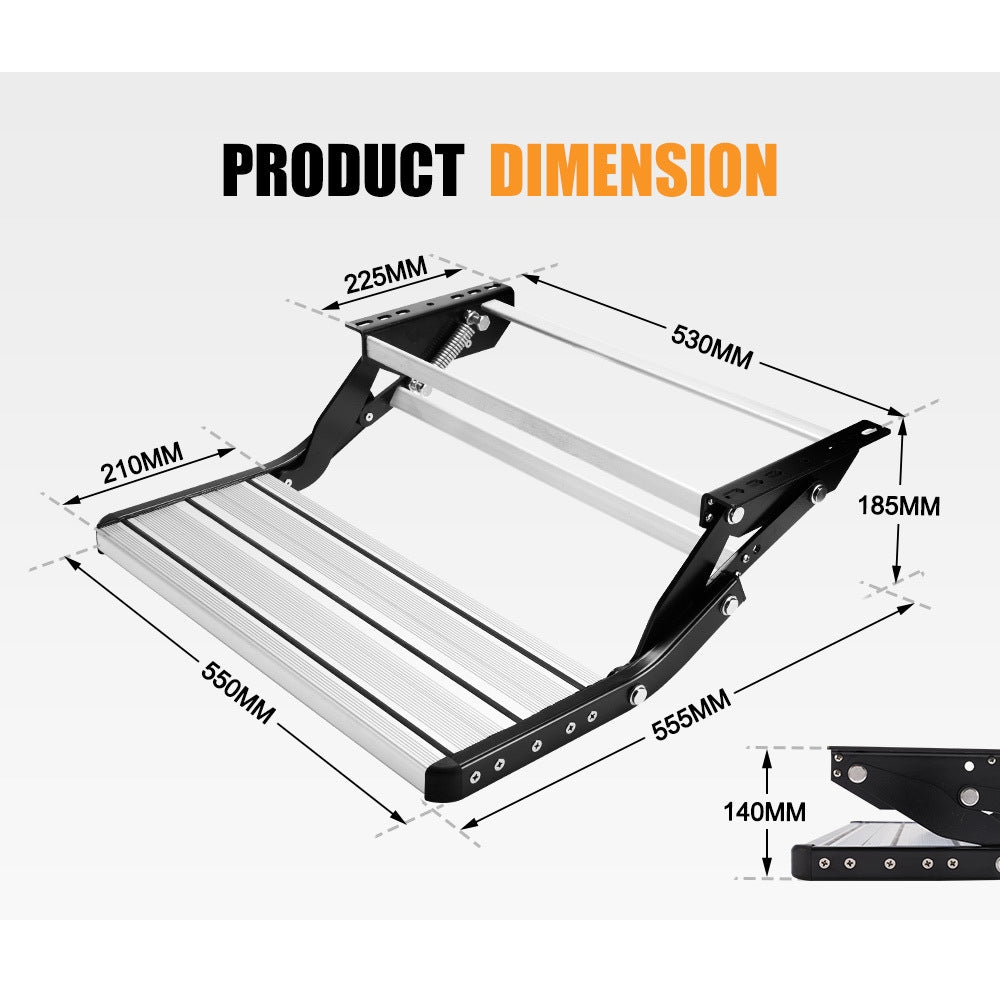 Caravan Accessories: Caravan Step Aluminium 200KG Pull Out Step Folding Camper Trailer Motorhome Step