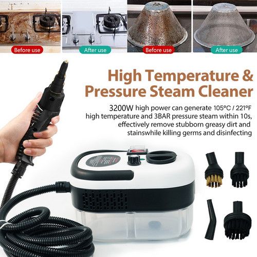 Steam Cleaner 3200W Portable Handheld High Pressure Steamer for Car Home Kitchen