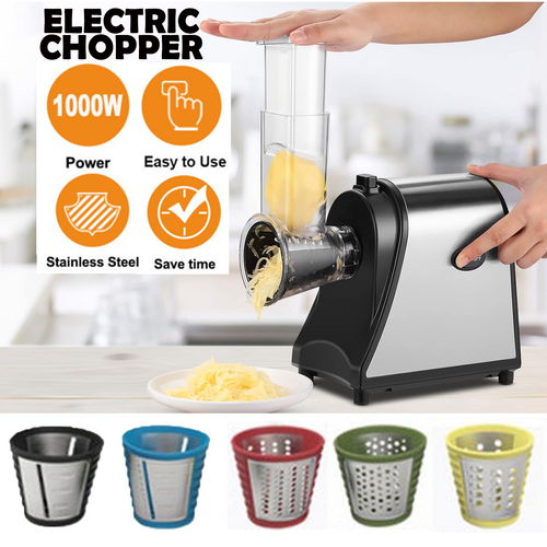 Kitchen Utensils: Electric Grater Vegetable Food Rotary Drum Grater Chopper Slicer