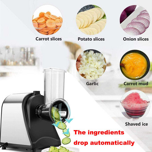 Kitchen Utensils: Electric Grater Vegetable Food Rotary Drum Grater Chopper Slicer