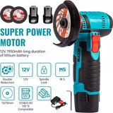 800W Mini Cordless Brushless Angle Grinder Cutting Tool W/ 2x Battery & Charger