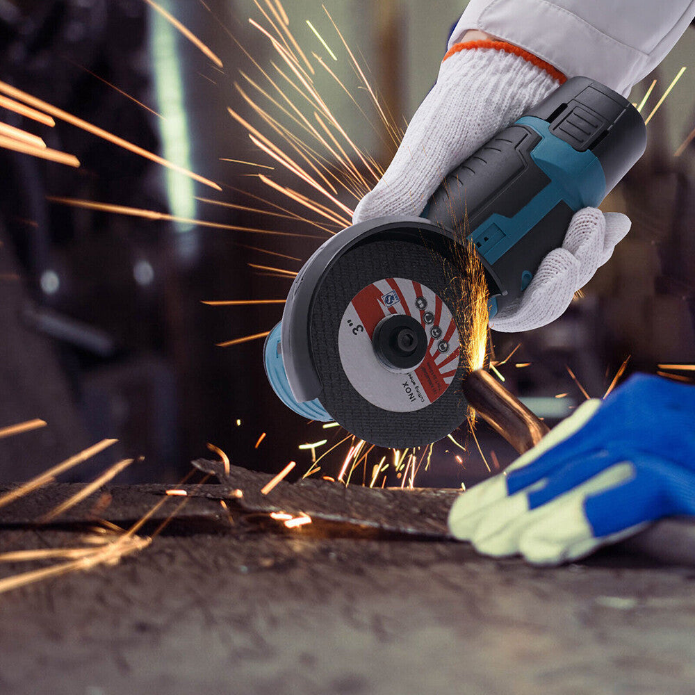 Sanding Accessories: 800W Mini Cordless Brushless Angle Grinder Cutting Tool W/ 2x Battery & Charger