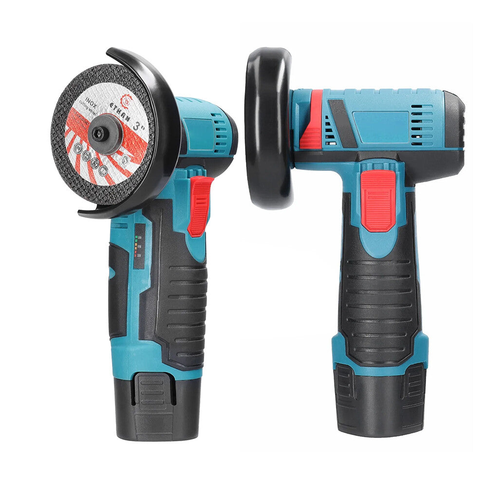 Sanding Accessories: 800W Mini Cordless Brushless Angle Grinder Cutting Tool W/ 2x Battery & Charger
