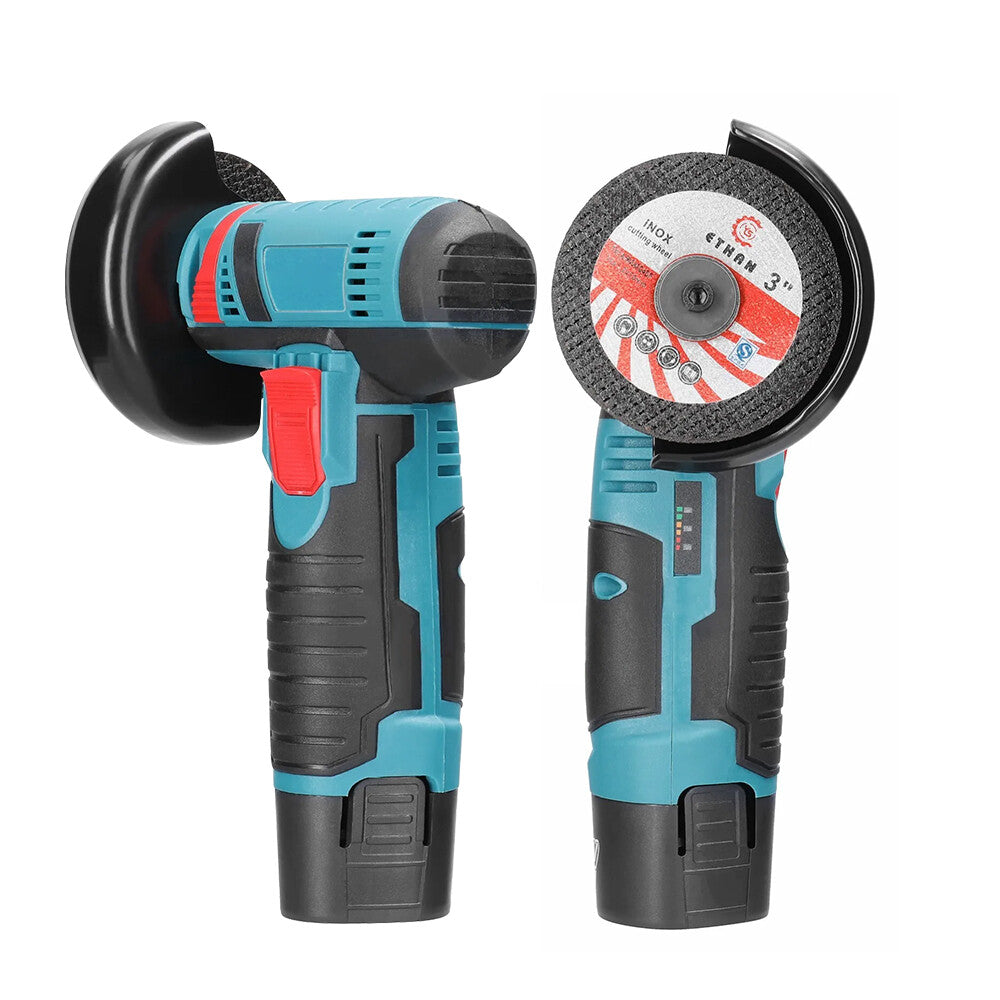 Sanding Accessories: 800W Mini Cordless Brushless Angle Grinder Cutting Tool W/ 2x Battery & Charger