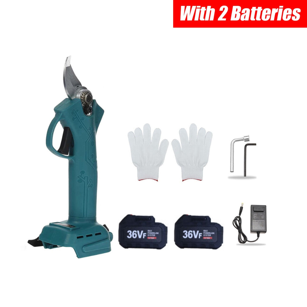 Gardening Tools: Cordless Electric Pruning Shears Secateur Rechargeable Branch Cutter W/ 2 Battery