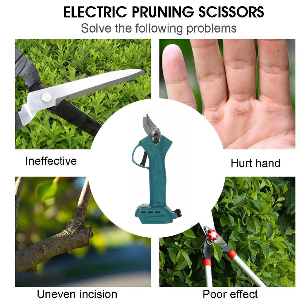 Gardening Tools: Cordless Electric Pruning Shears Secateur Rechargeable Branch Cutter W/ 2 Battery