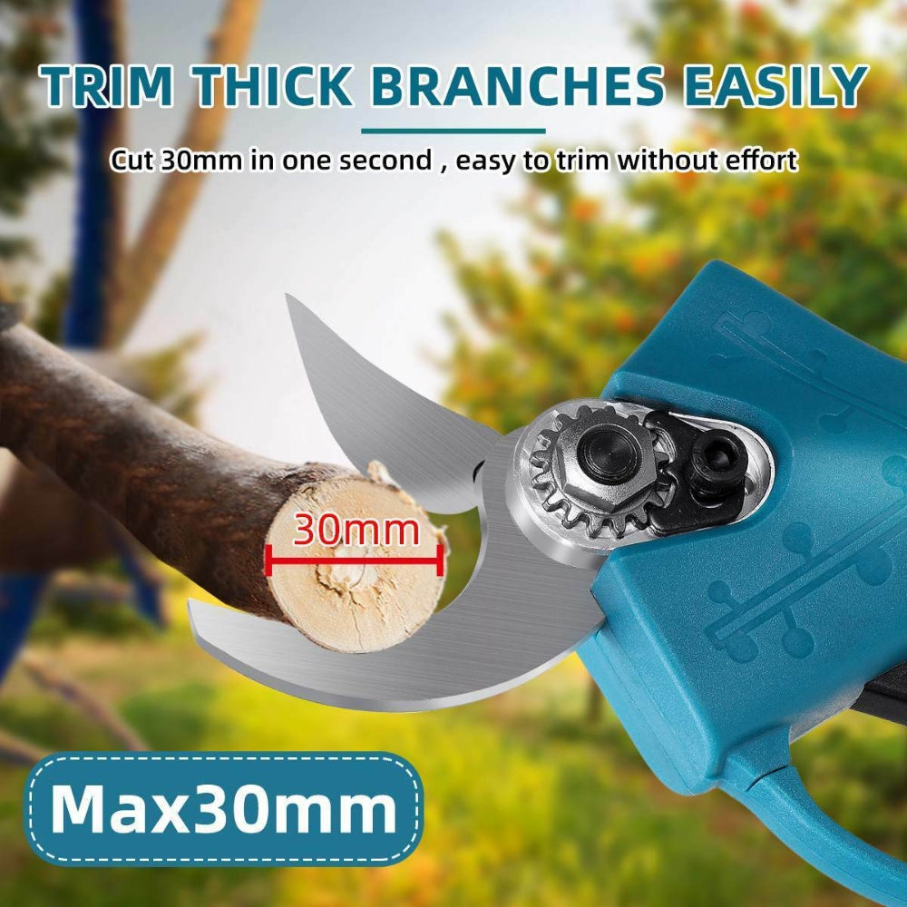 Gardening Tools: Cordless Electric Pruning Shears Secateur Rechargeable Branch Cutter W/ 2 Battery