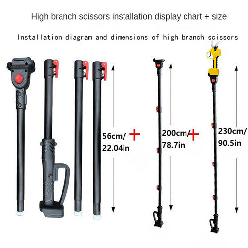 Gardening Tools: Cordless Brushless 4 Pole Pruning Shear Secateur With 2 Batteries Bush Cutter RED