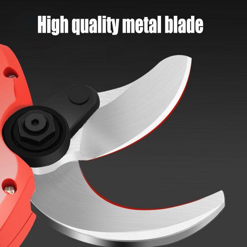 Gardening Tools: Cordless Brushless 4 Pole Pruning Shear Secateur With 2 Batteries Bush Cutter RED