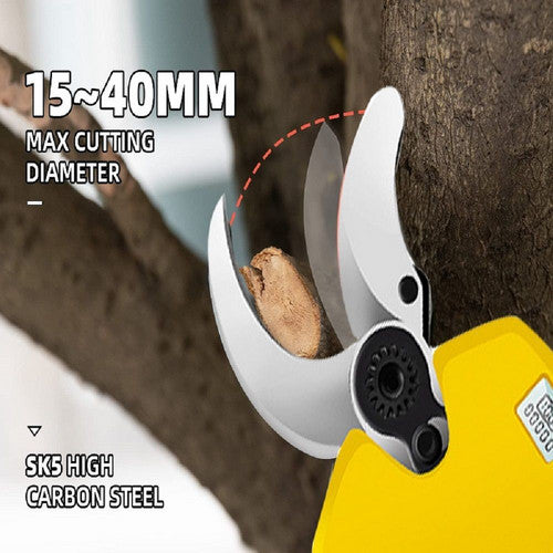 Gardening Tools: Cordless Brushless 4 Pole Pruning Shear Secateur Bush Cutter yellow