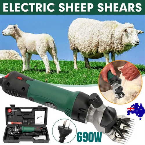 Farm Equipment: 690W Electric Sheep Shears 2400R/Min 6 Speed Grooming Kit with 8 Grids Heat AU