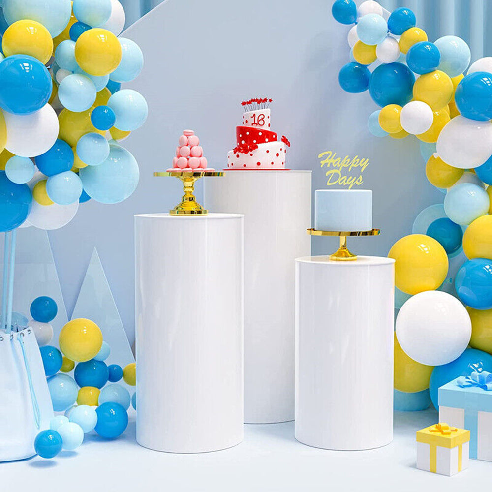 Other Wedding Decorations: 3PCS Display Stand Round Cylinder Pedestal w/ Balloon Set + LED Strip Wedding AU