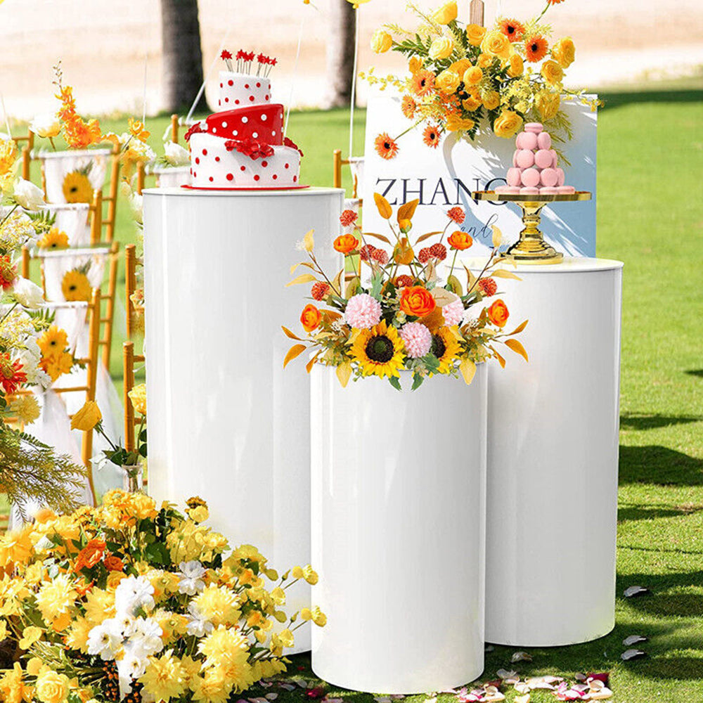 Other Wedding Decorations: 3PCS Display Stand Round Cylinder Pedestal w/ Balloon Set + LED Strip Wedding AU