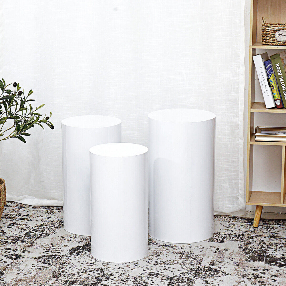 Other Wedding Decorations: 3PCS Display Stand Round Cylinder Pedestal w/ Balloon Set + LED Strip Wedding AU