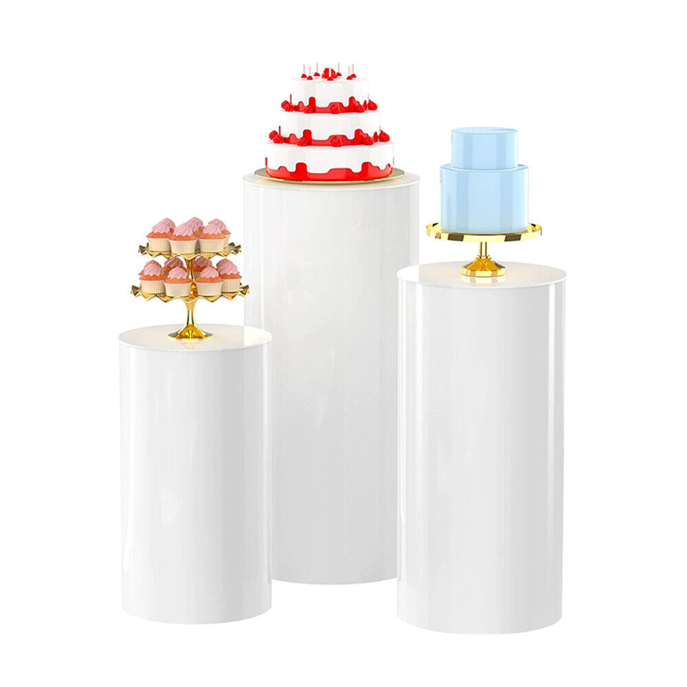 Other Wedding Decorations: 3PCS Display Stand Round Cylinder Pedestal w/ Balloon Set + LED Strip Wedding AU