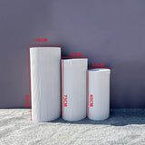 Other Wedding Decorations: 3x Metal Wedding Plinths Cylinder Pedestal Stand Ripple Cake Dessert Display