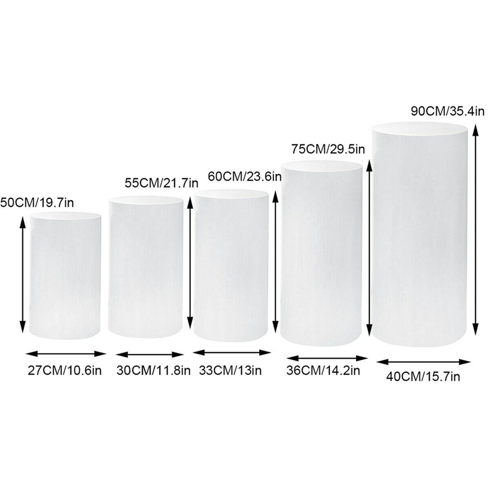 Other Wedding Decorations: 5PCS Round Plinth Cylinder Display Stand Pedestal Wedding Party Shop Display AU
