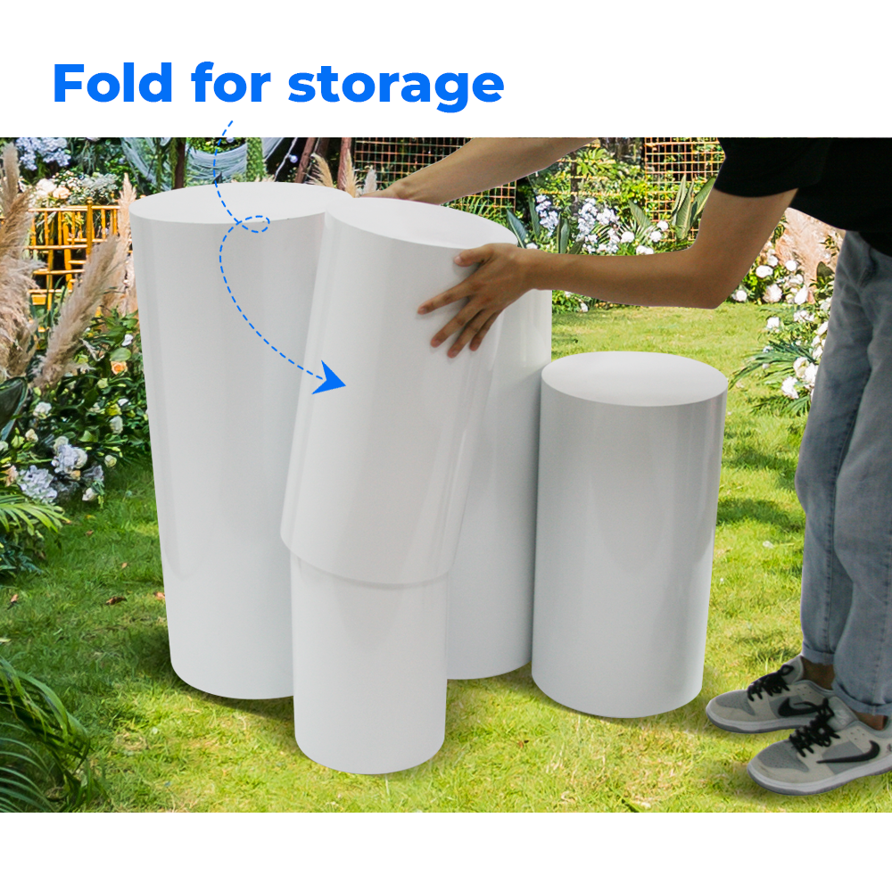 Other Wedding Decorations: 5PCS Round Plinth Cylinder Display Stand Pedestal Wedding Party Shop Display AU