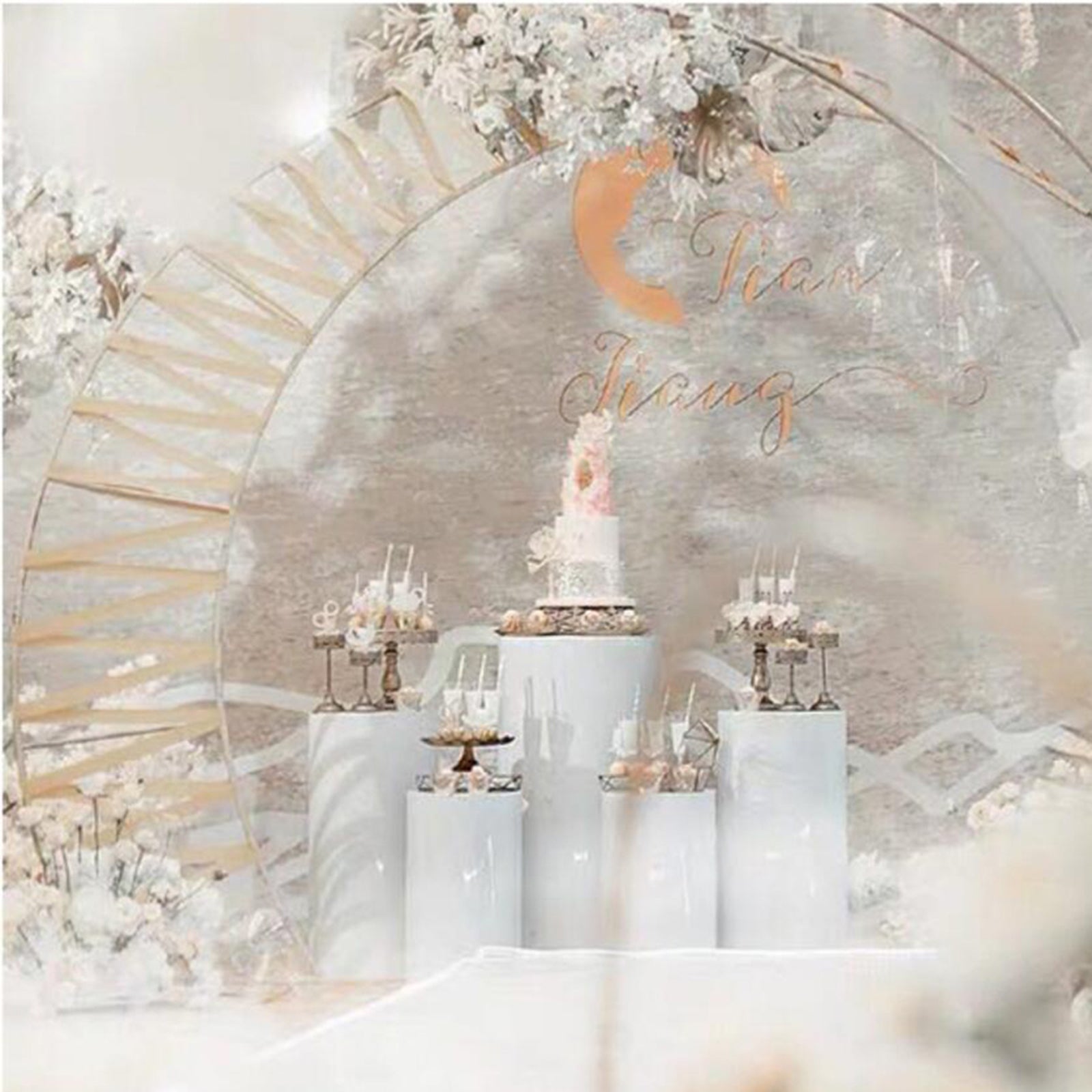 Other Wedding Decorations: 5PCS Round Plinth Cylinder Display Stand Pedestal Wedding Party Shop Display AU