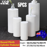 Other Wedding Decorations: 5x Metal Wedding Plinths Cylinder Pedestal Stand Ripple Cake Dessert Display