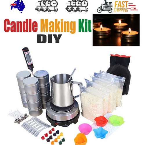 Candle Accessories: DIY Candle Making Kit 1KG Wax Bean Electric Wax Melter Pouring Pot Thermometer