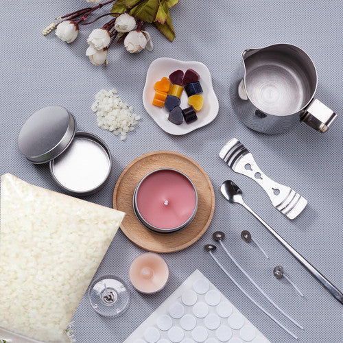 Candle Accessories: DIY Candle Making Kit 1KG Wax Bean Electric Wax Melter Pouring Pot Thermometer