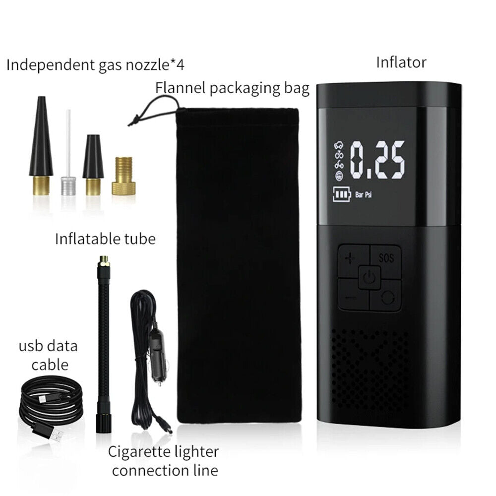 Outdoor Decorations & Lights: 6000mAh Car Tyre Inflator 12V Air Compressor Electric Pump Cordless USB Charging
