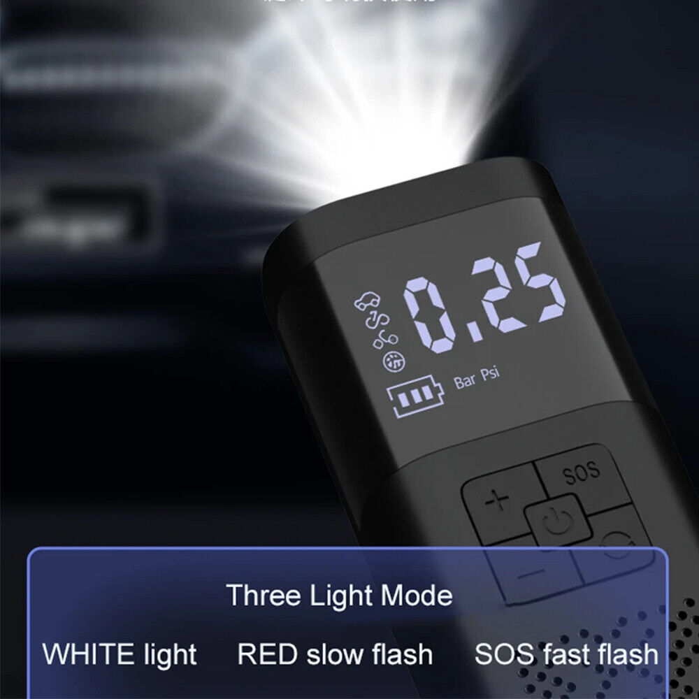 Outdoor Decorations & Lights: 6000mAh Car Tyre Inflator 12V Air Compressor Electric Pump Cordless USB Charging