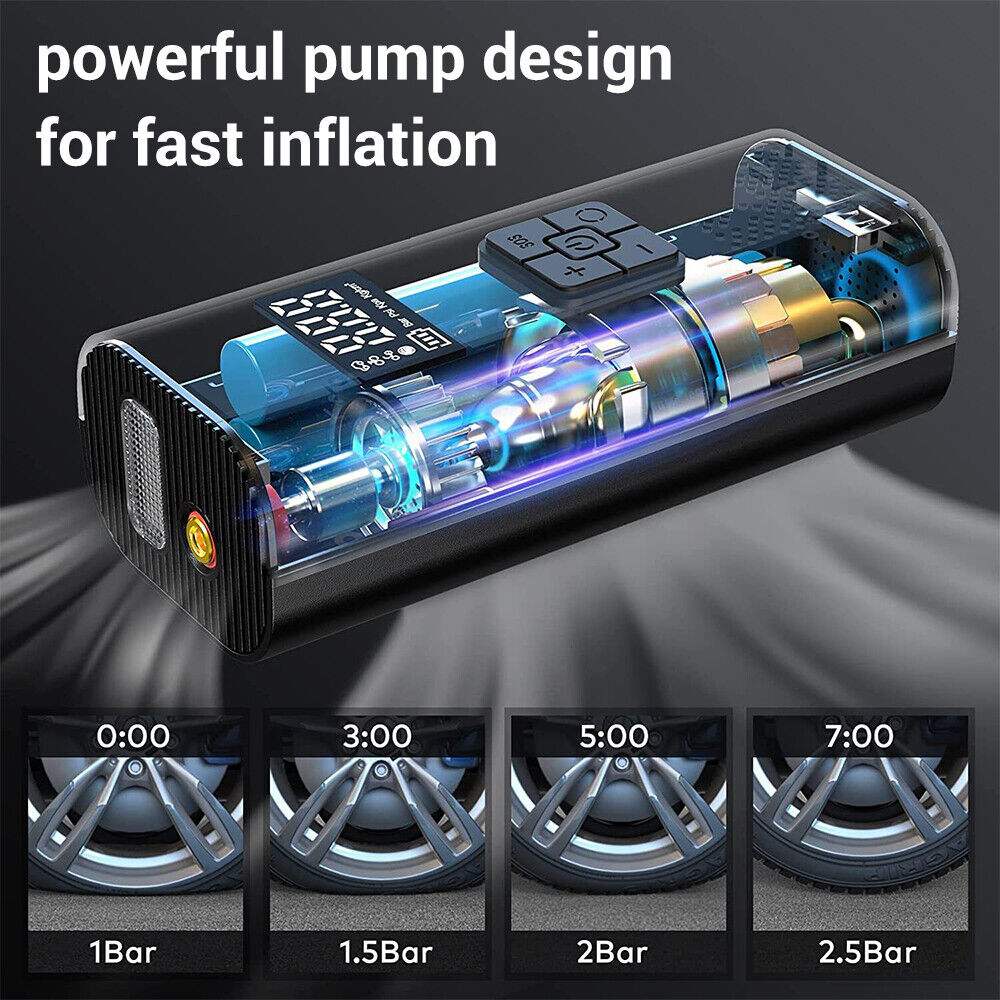 Outdoor Decorations & Lights: 6000mAh Car Tyre Inflator 12V Air Compressor Electric Pump Cordless USB Charging