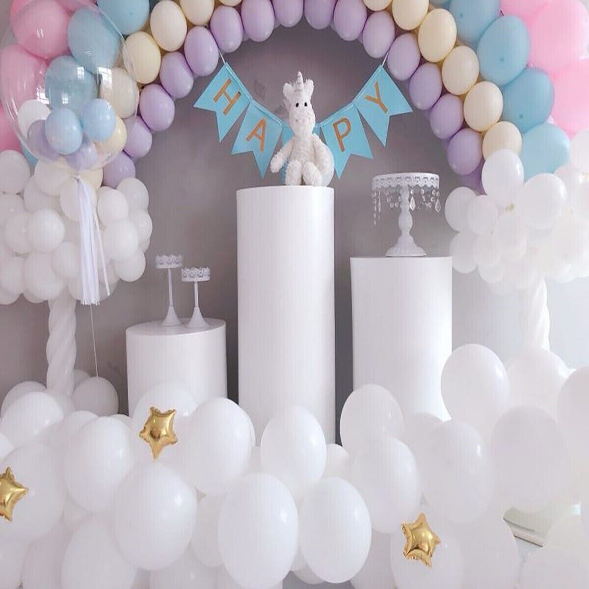 Other Wedding Decorations: 3pcs Round Plinth Cylinder Pedestal Stand Wedding Decor Cake Flower Display