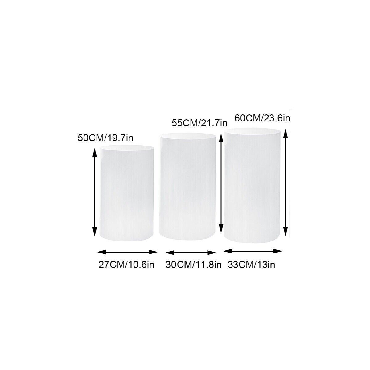 Other Wedding Decorations: 3pcs Round Plinth Cylinder Pedestal Stand Wedding Decor Cake Flower Display