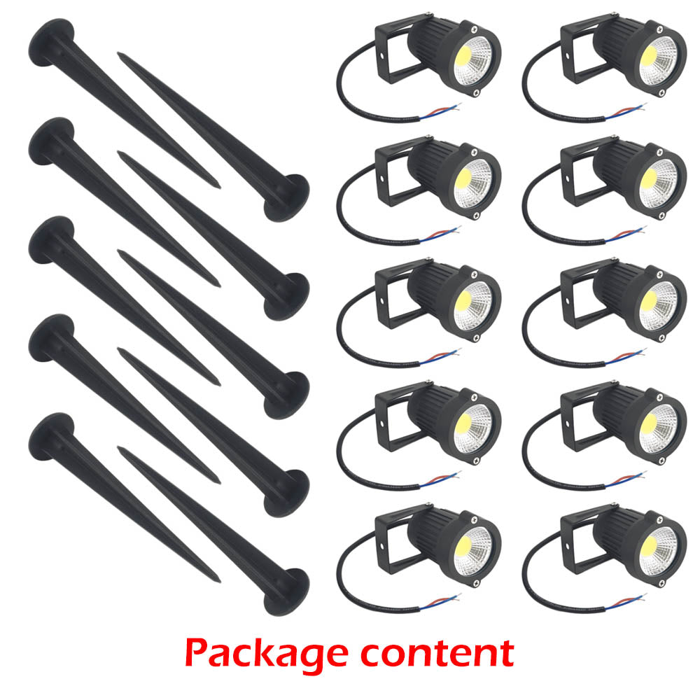 In-Ground Lights: 10PCS LED Spotlights Landscape Warm light Lamp Waterproof Outdoor Garden Yard 12V
