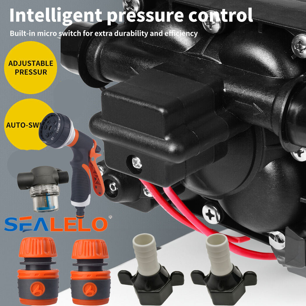 Sewage Pumps: 12V SEALFLO Water Pump High Pressure Self-priming rv Camping Boat 55PSI 11.3L/M