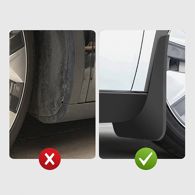 Camping Appliances: 4Pcs Mud Flaps Splash Guards Fender For Tesla Model 3 Front Rear TPE Mudguard