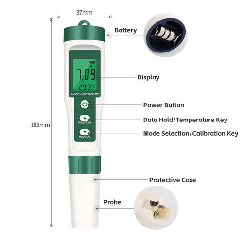 Pool Sweeps & Vacuums: 7 in 1 PH Meter Water Quality Monitor Tester Pen and one Bestway Surface Skimmer