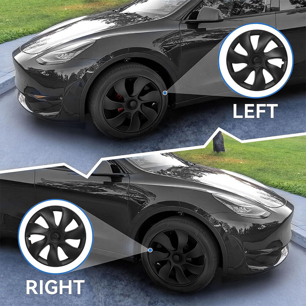 Automotive Decor: Tesla Y wheel cap 4 gray and model Y front and rear PP TPE fender 4