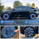 Automotive Decor: Tesla Y wheel cap 4 gray and model Y front and rear PP TPE fender 4