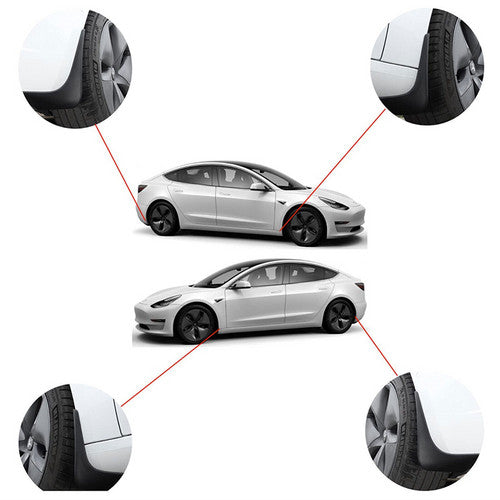 Automotive Decor: Tesla Y wheel cap 4 gray and model Y front and rear PP TPE fender 4