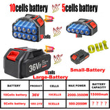 36VF BRUSHLESS HEAVY DUTY CORDLESS DRILL IMPACT DRIVER KIT HAMMER +2 BATTERY Box