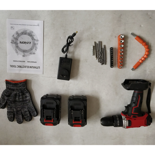Power Drills & Accessories: Cordless Drill w/2 Battery Heavy Duty Impact Driver Kit Brushless Hammer Set