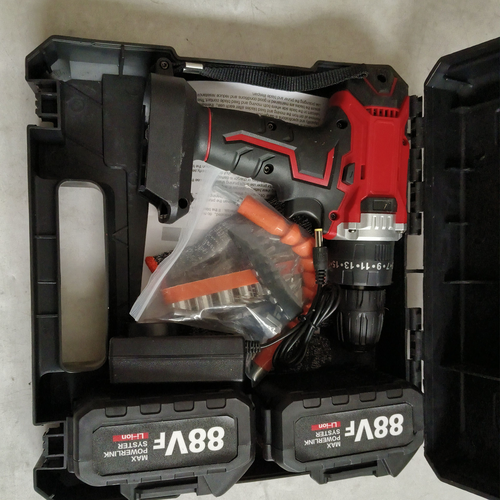 Power Drills & Accessories: Cordless Drill w/2 Battery Heavy Duty Impact Driver Kit Brushless Hammer Set