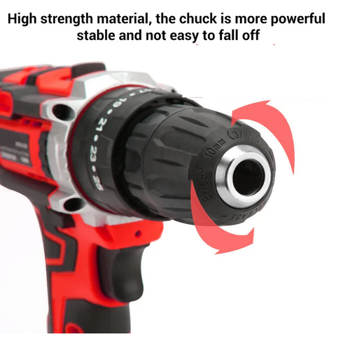 Power Drills & Accessories: Cordless Drill w/2 Battery Heavy Duty Impact Driver Kit Brushless Hammer Set